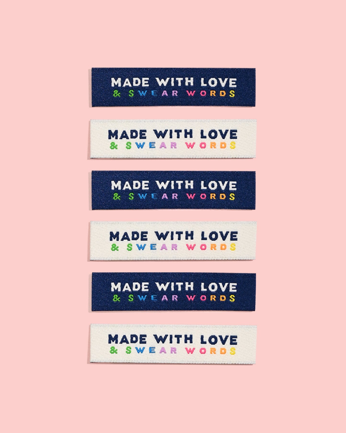 Made with Love and Swear Words // Woven labels (6 pk)
