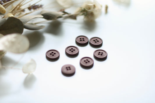 Cotton Button Brown Red // 15mm