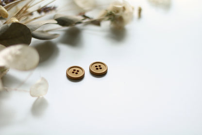 Cotton Button Mustard // 15mm