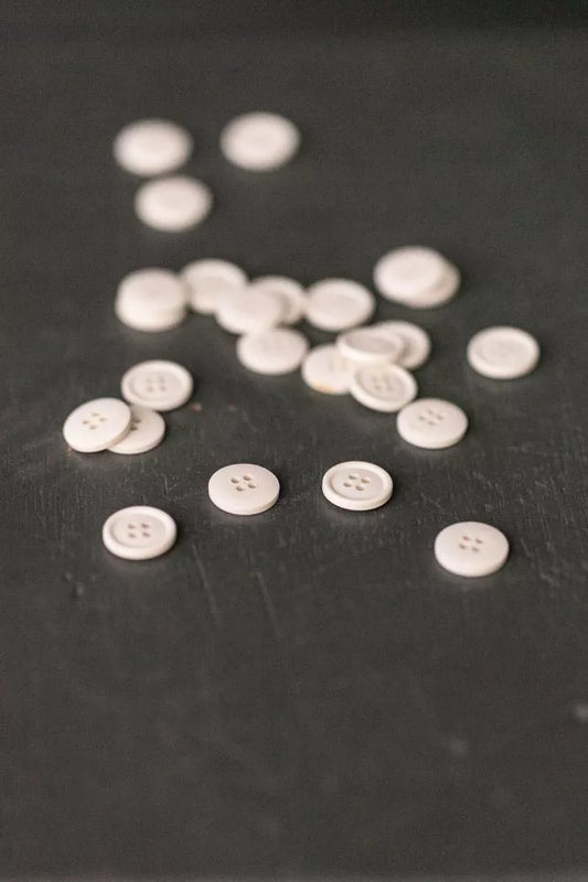 Cotton Button Ecru // 15mm