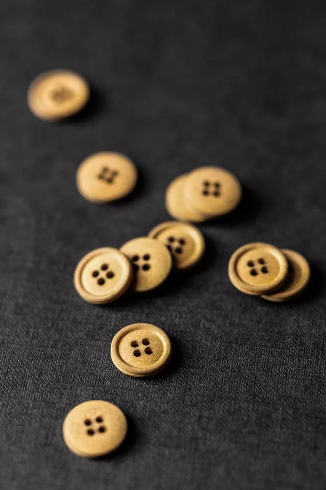 Cotton Button Mustard // 15mm